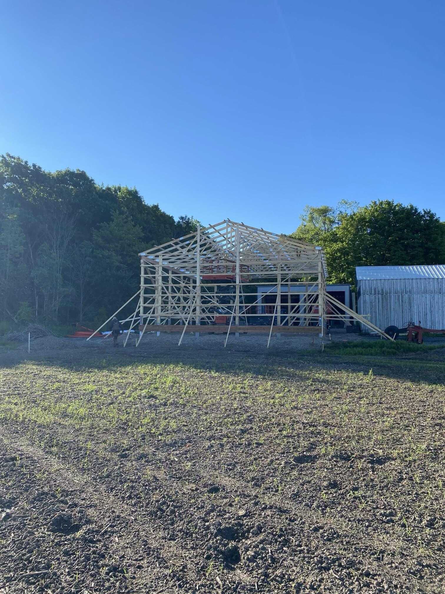Pole Barn Building Frame Back