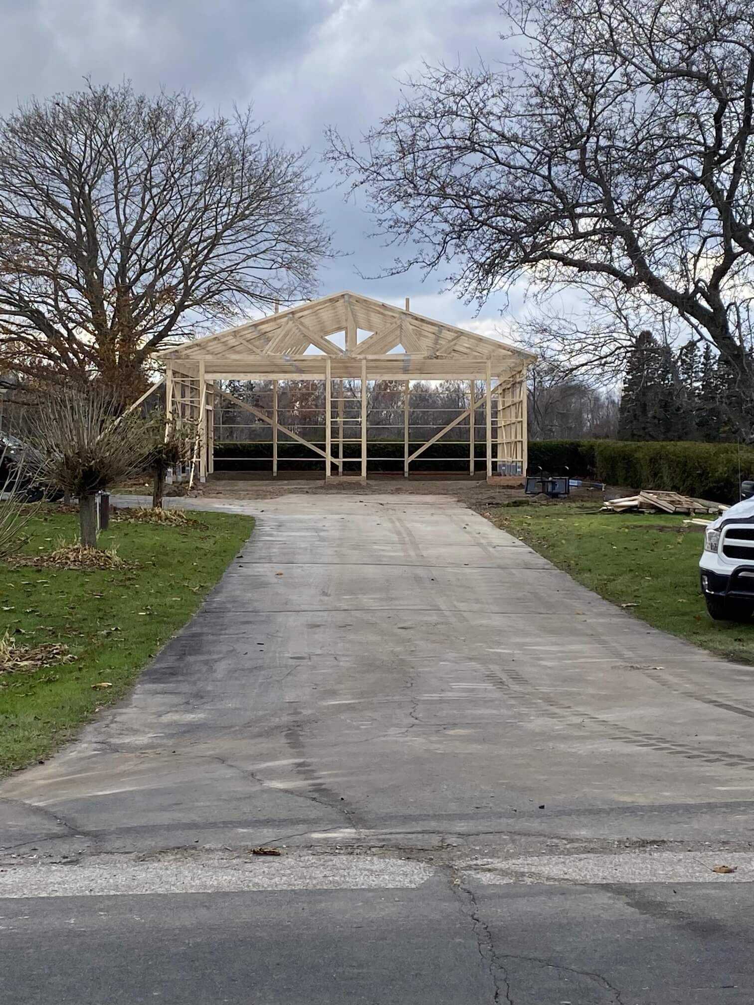 Pole Barn Building Frame Front